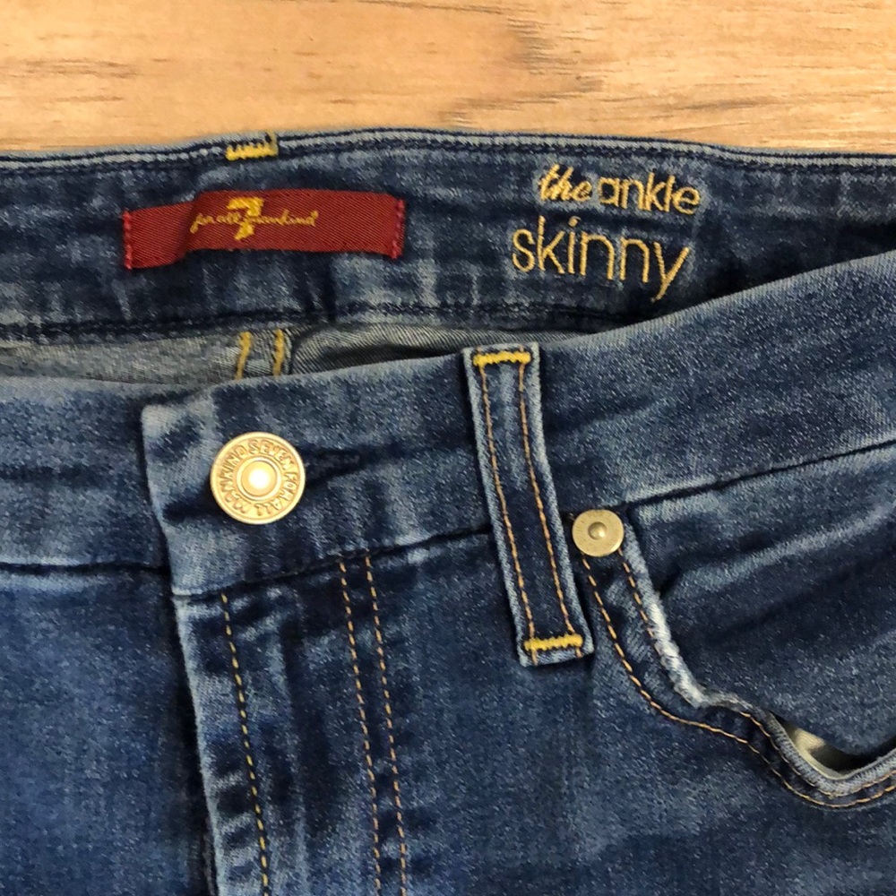 7 for all mankind distressed skinny jeans